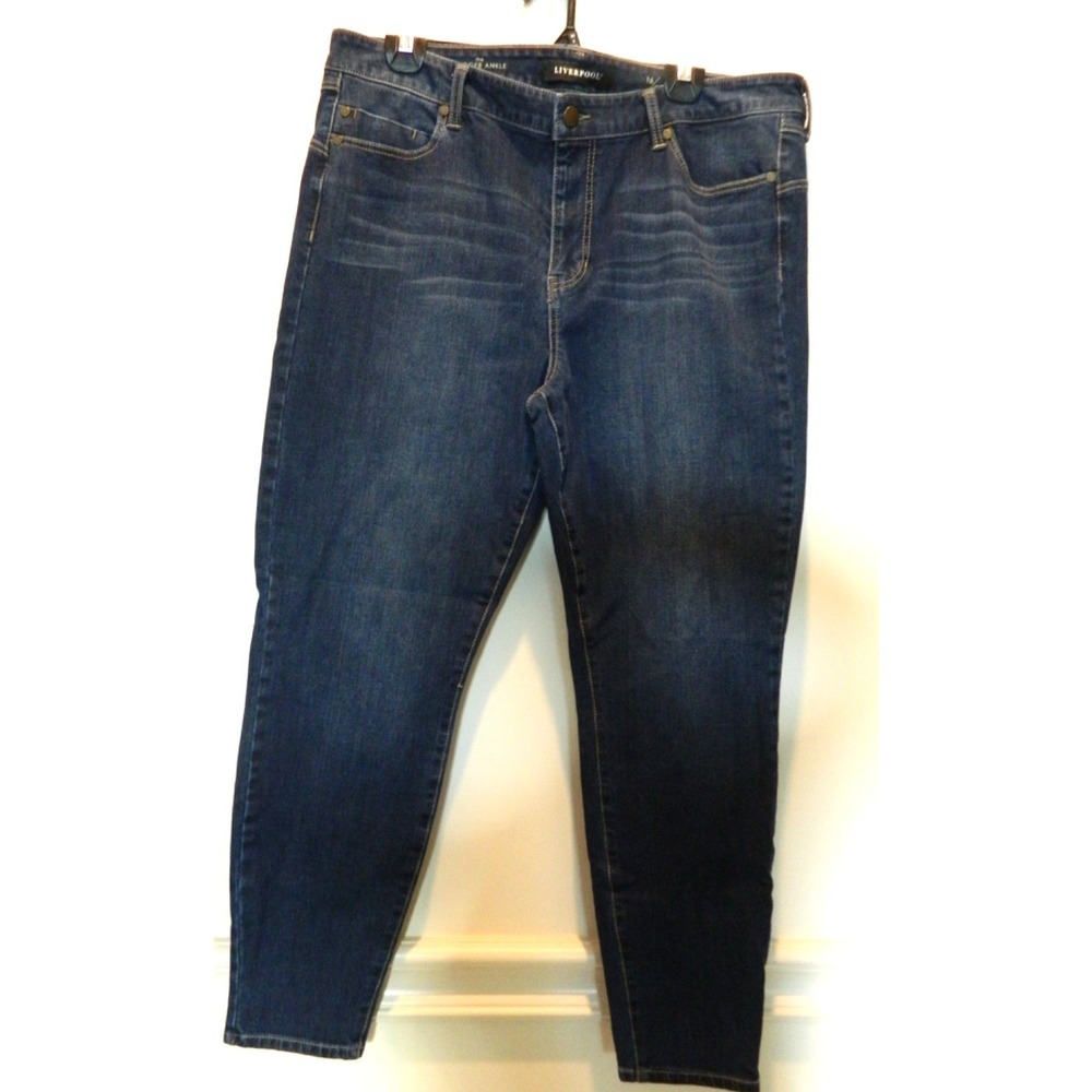 Liverpool Los Angeles  High Rise Ankle  Jeans Dark Blue Size 16/33